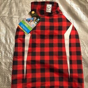 Black & Red Plaid Coat for a Small Dog